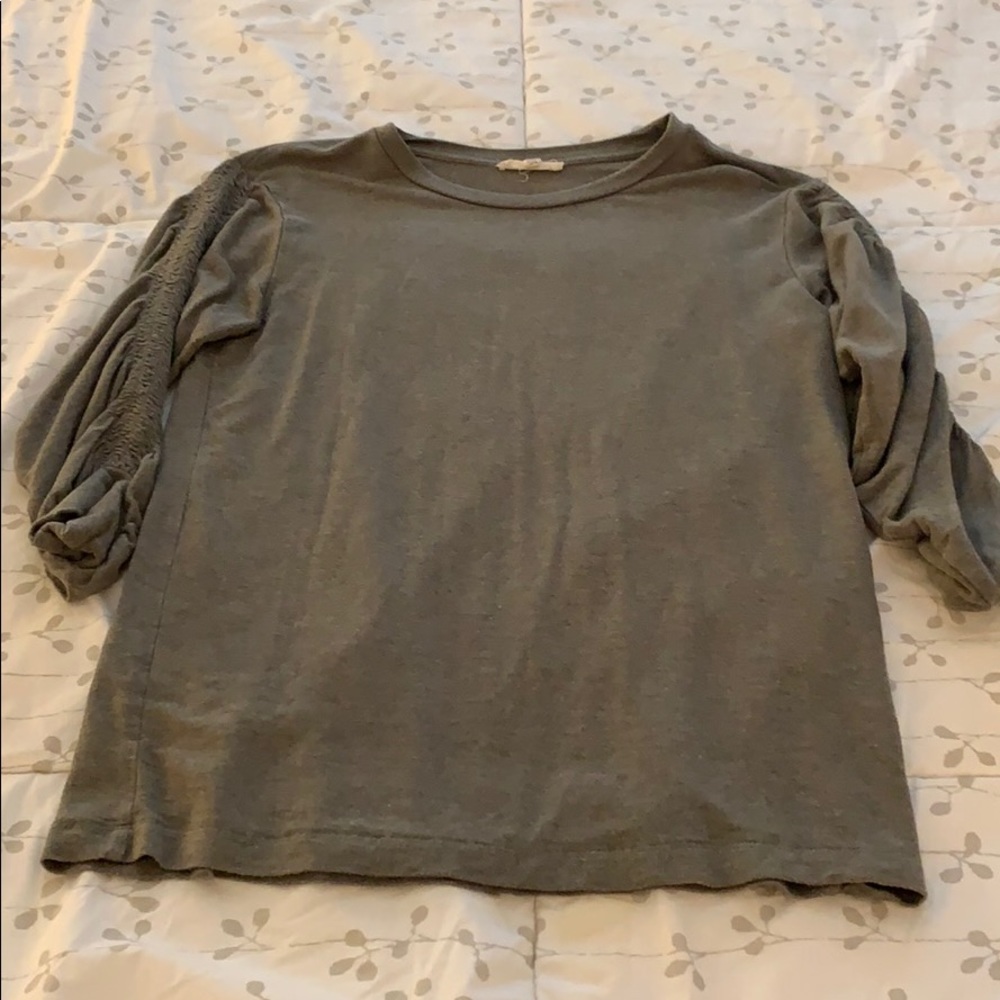 Rouched 3/4 sleeve tee